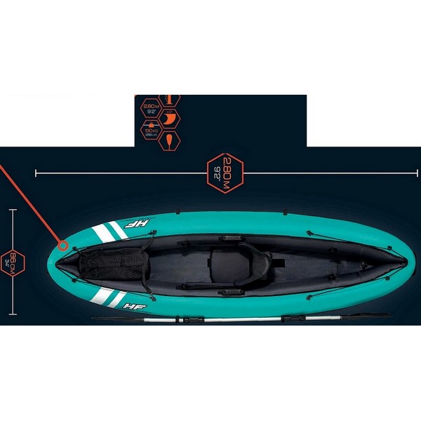 Продукт BESTWAY Hydro-Force Ventura - Надуваем ЕДНОМЕСТЕН каяк, 280x86 cm, с гребла, помпа и седалка в комплекта - 0 - BG Hlapeta